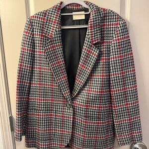Pendleton Women's Black and Red Plaid Blazer